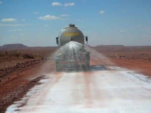 EBS surface seal applied using water tanker spray device 