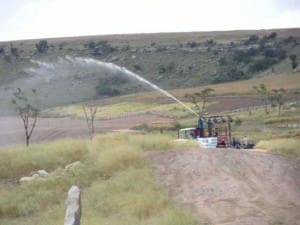 Hydro seeding machine used for applying Hydrotac