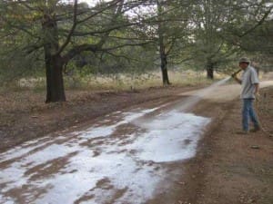 Manual spraying of EBS surface seal 