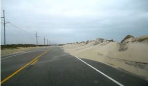 sandy road embankments