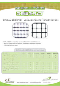 BIAXIAL GEOGRID spec sheet
