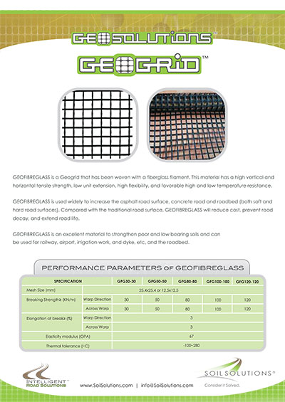 Geofibreglass spec sheet