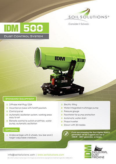 IDM 500 dust Control System
