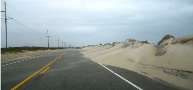 sandy road embankments