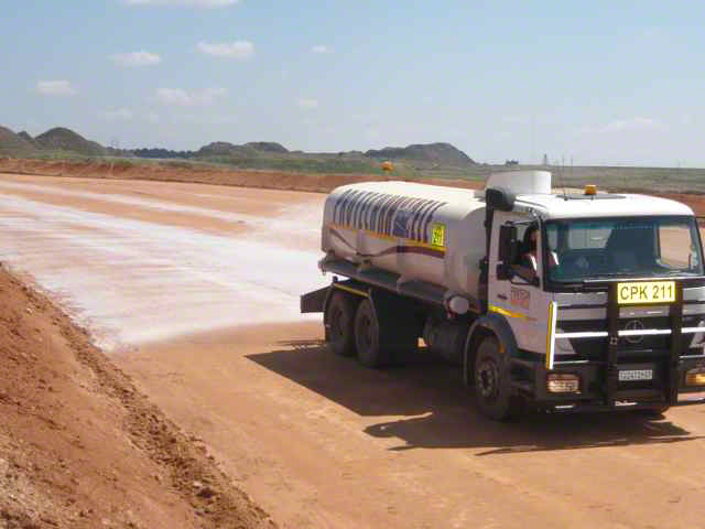 EBS Soil Stabilzer Surface Seal Application on Mine Haul Road Diversion