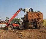 Loading EBS into Water Truck