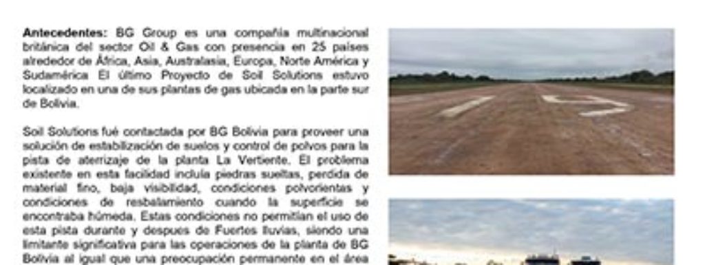BG Bolivia La Vertiente Airstrip Project Report- Espanol