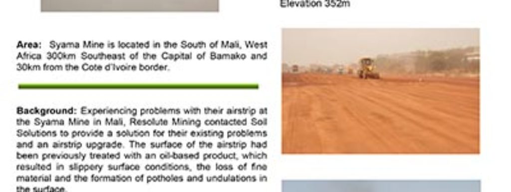 Resolute Mining Syama Mine Airstrip Upgrade - EBS Soil Stabilizer