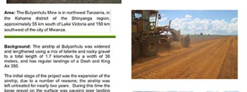 African Barrick Gold Tanzania Bulyanhulu Airstrip Upgrade