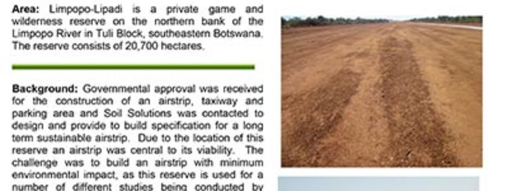 Limpop Lipadi Game Reserve Botswana Airstrip Construction Report