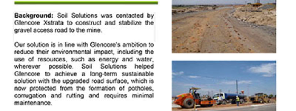 Xstrata Coal Mine Access Road Construction EBS Soil Stabilizer