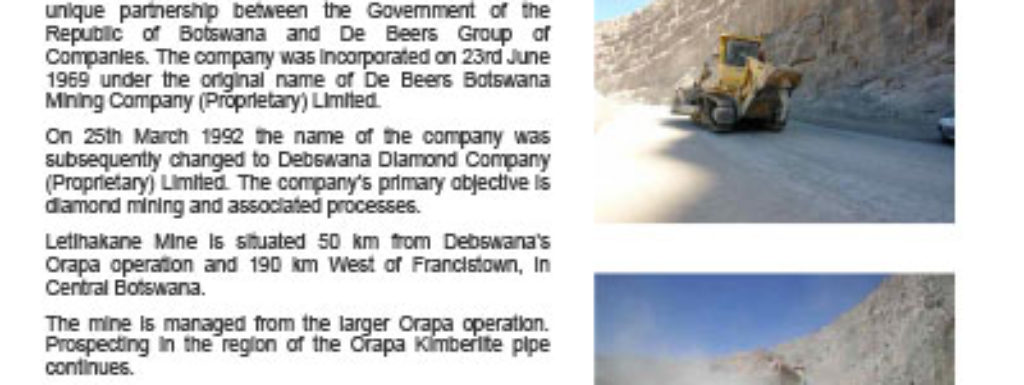 Debswana - Letlhakane Mine Report