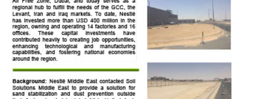 Nestle Middle East Sand Stabilization Project Report