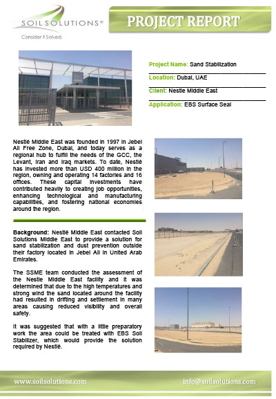 Nestle Middle East Sand Stabilization Project Report