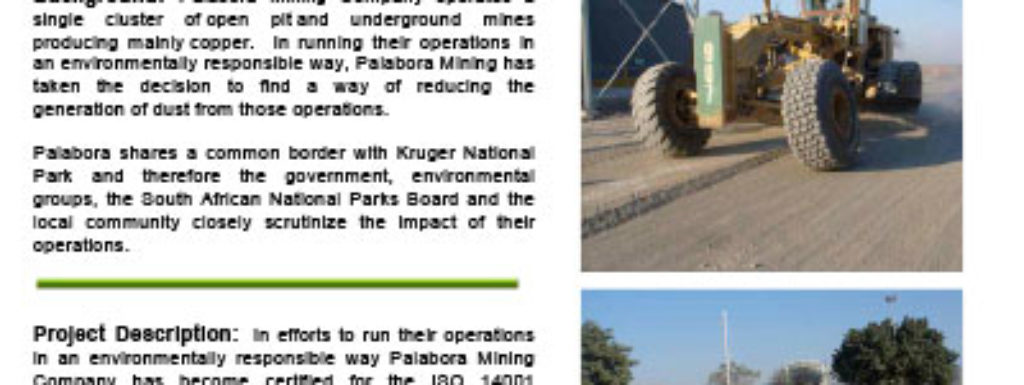 Palabora Mine Haul Road Surface Seal - Durasolution Report