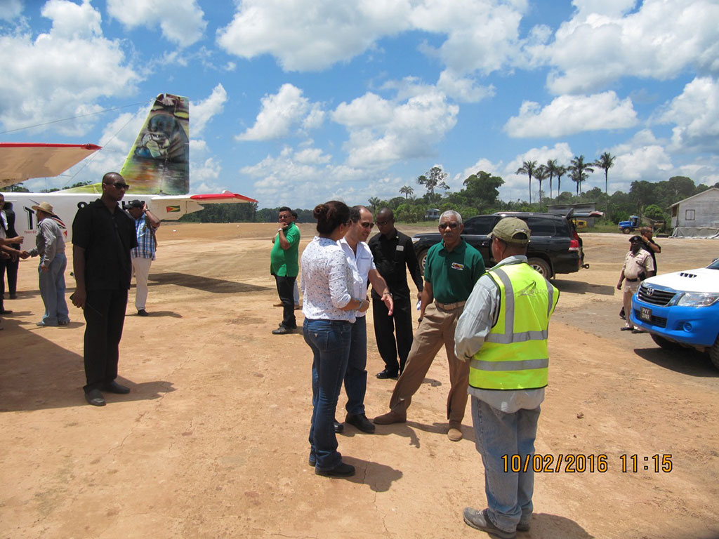 President Granger and Julio Perreira inspection of fairview airstrip