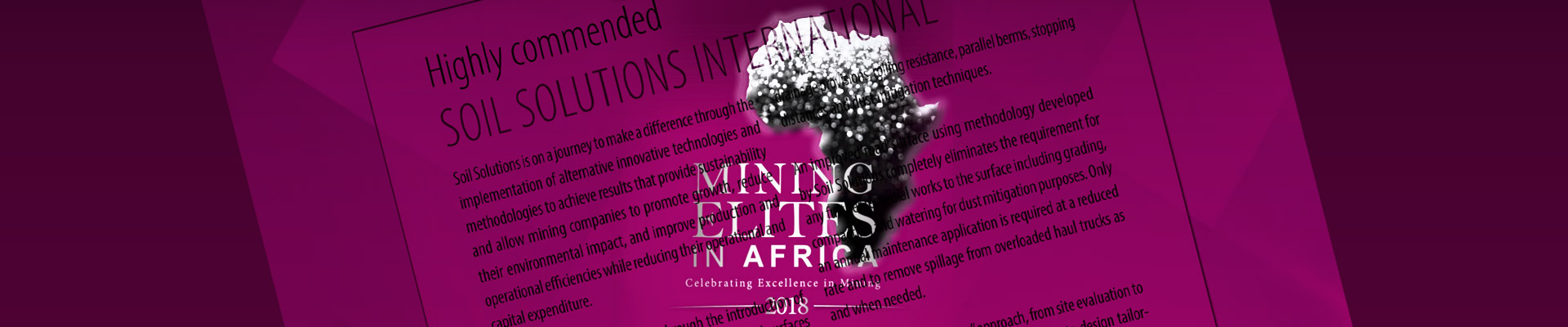 mining Elites in Africa magazine article on Soil Solutions