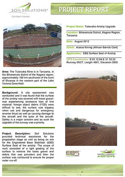 AFRICAN BARRICK GOLD TANZANIA TULAWAKA AIRSTRIP UPGRADE REPORT