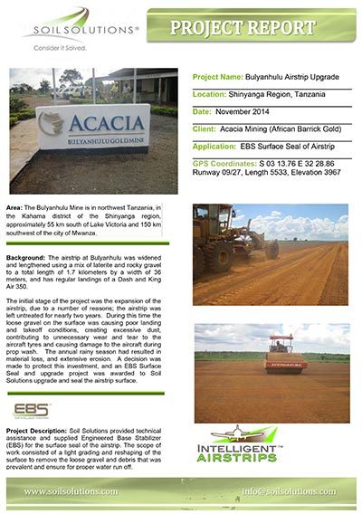 AFRICAN BARRICK GOLD TANZANIA BULYANHULU AIRSTRIP UPGRADE