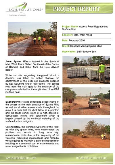 SURAMA GUYANA GRAVEL AIRSTRIP EBS SURFACE SEAL